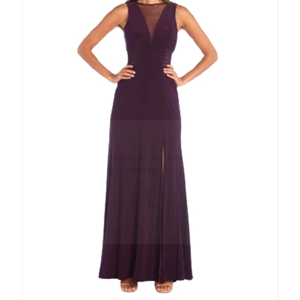 Morgan & CO ILLUSION PANEL CUTOUT A-LINE DRESS
